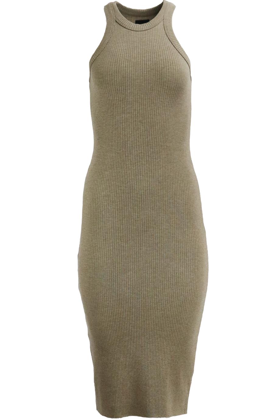 WSLY RIBBED STRETCH JERSEY MIDI DRESS SMALL
