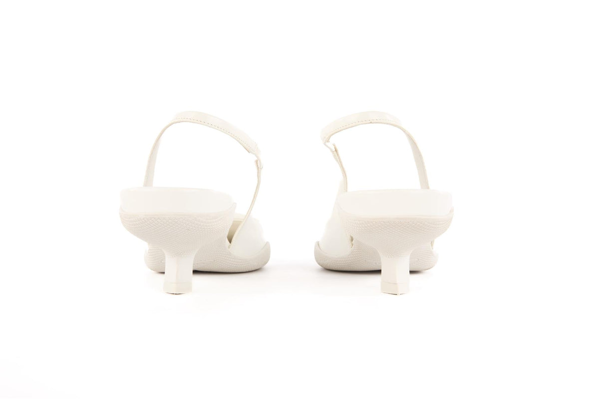 PRADA WHITE LEATHER SLINGBACK PUMPS EU 37.5 UK 4.5 US 7.5