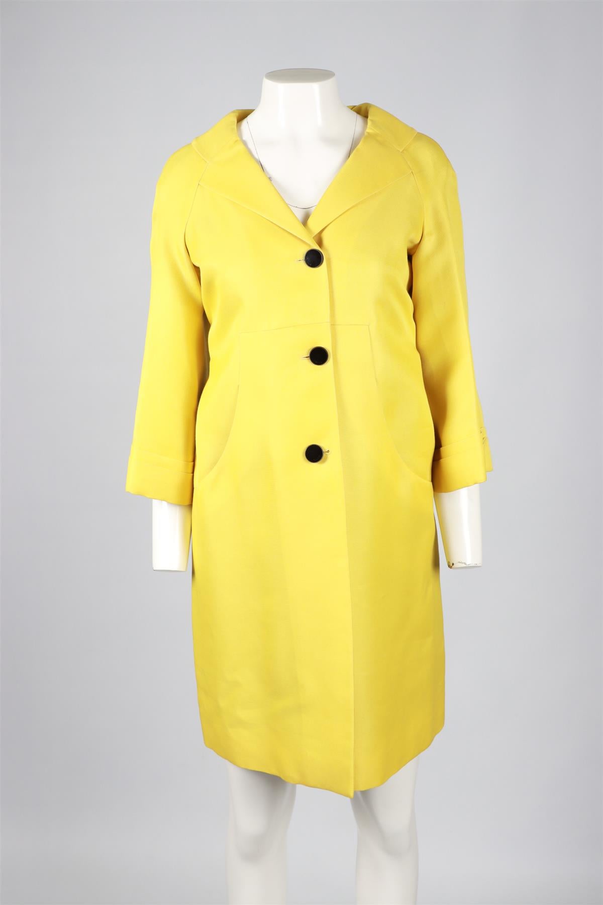 GUCCI YELLOW SILK BLEND COAT