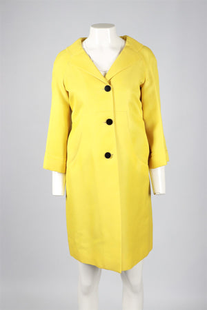 GUCCI YELLOW SILK BLEND COAT