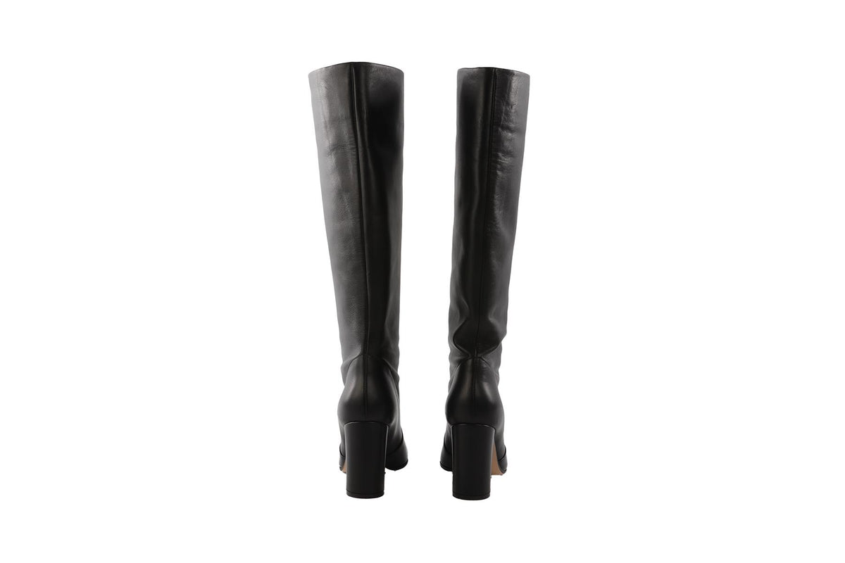 GIANVITO ROSSI BLACK LEATHER KNEE HIGH BOOTS  EU 38.5 UK 5.5 US 8.5