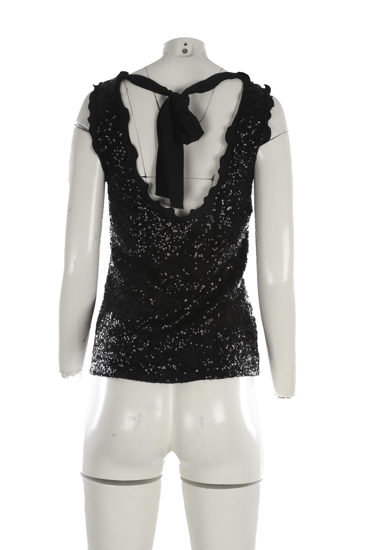 MOSCHINO CHEAP AND CHIC BLACK SEQUIN TOP IT 42 UK 10