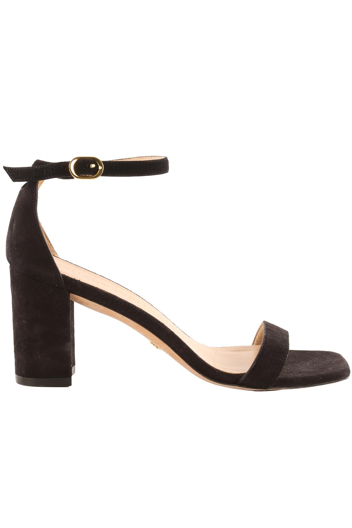 STUART WEITZMAN BLACK SUEDE SANDALS US 6 EU 36.5 UK 3.5