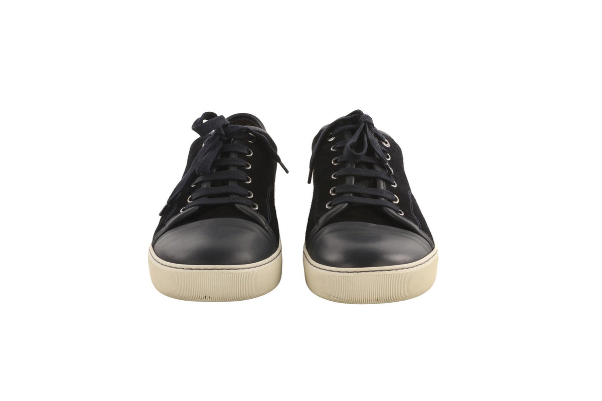 LANVIN NAVY MEN'S VELVET SNEAKERS EU 42 UK 8 US 9