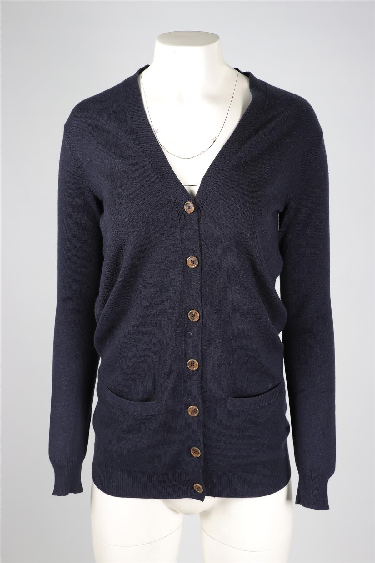 RALPH LAUREN NAVY KNIT CARDIGAN SMALL