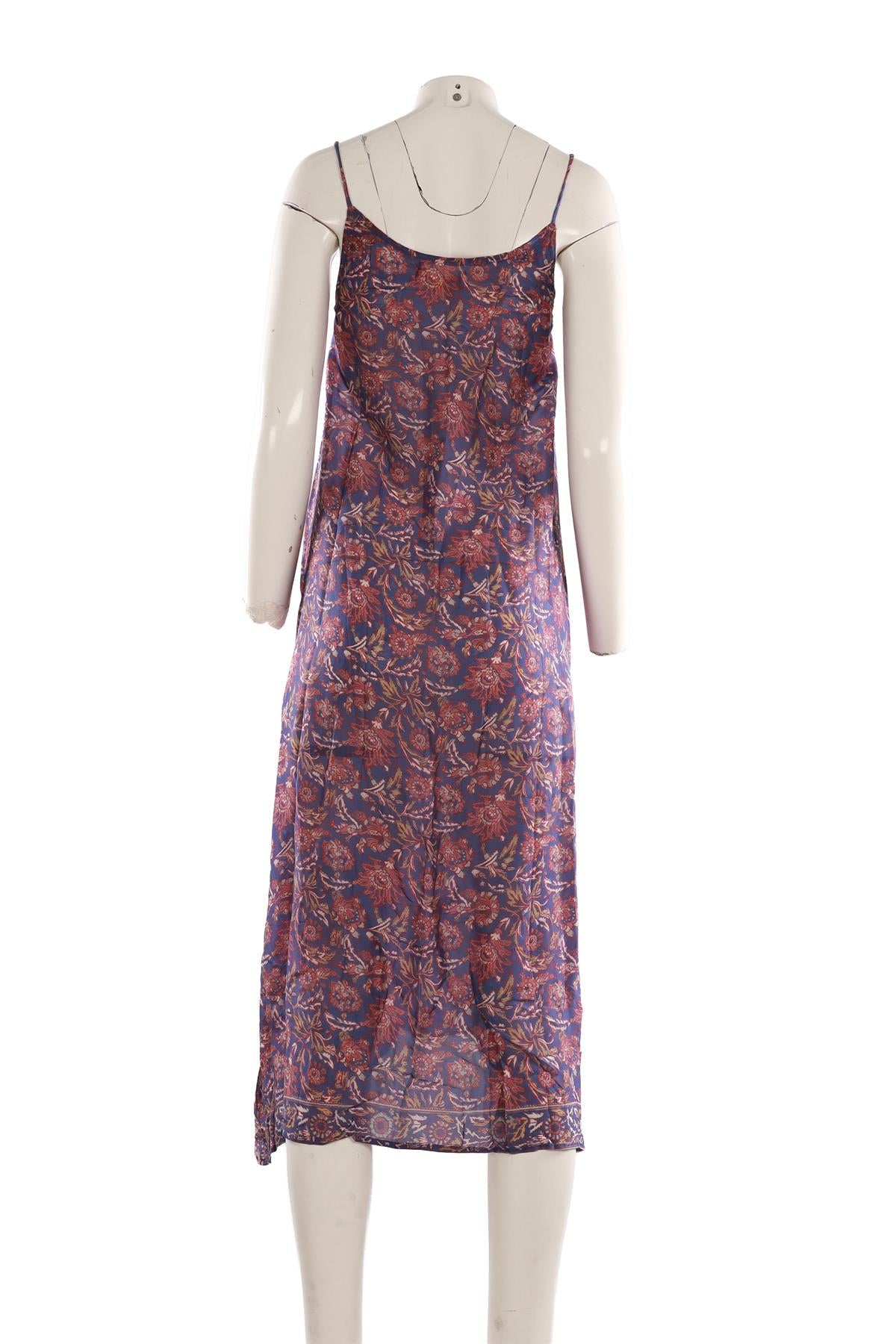 NATALIE MARTIN PURPLE SILK MIDI DRESS XSMALL