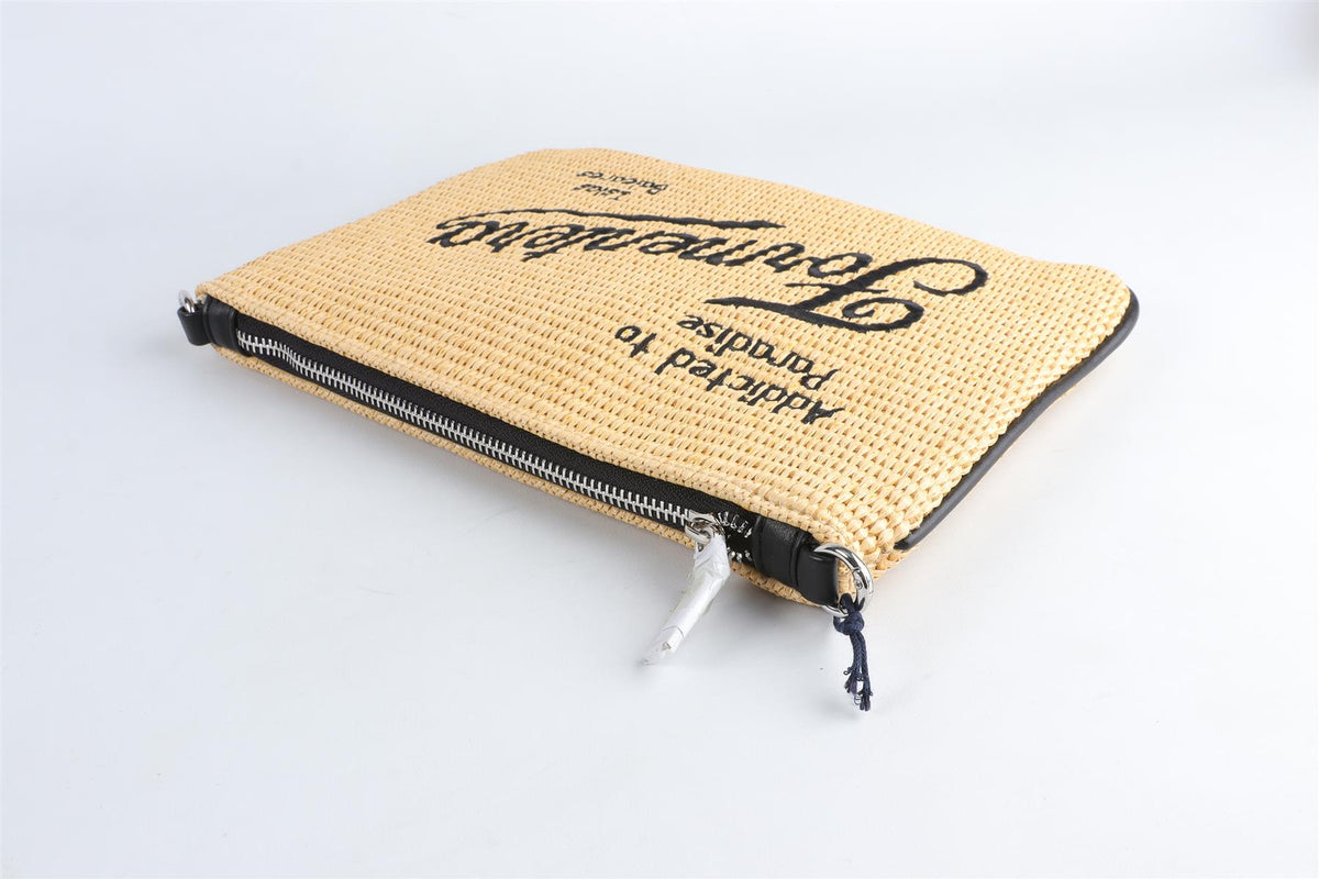 MC2 SAINT BARTH BEIGE RAFFIA CLUTCH