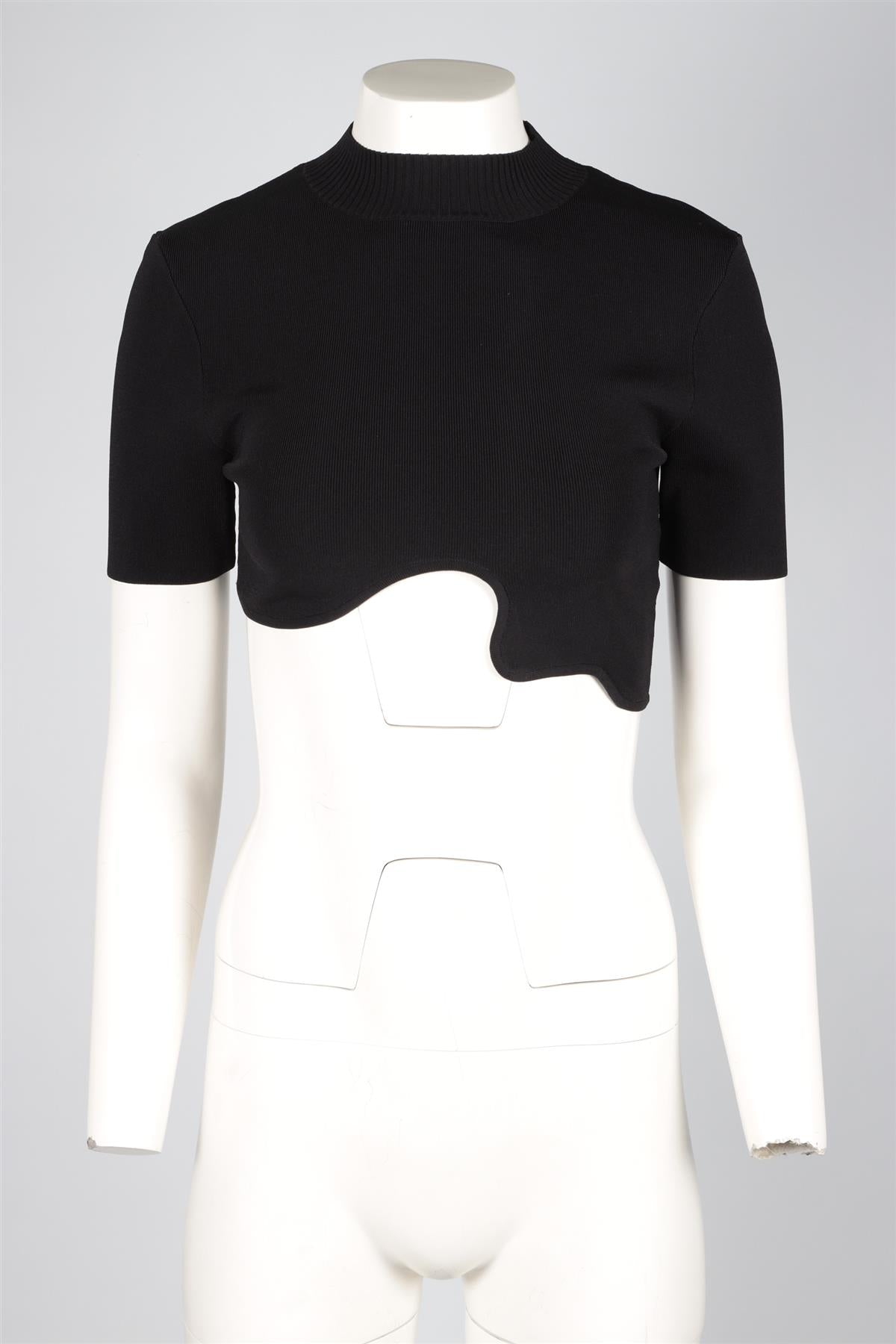 CHRISTOPHER ESBER BLACK KNIT TOP MEDIUM
