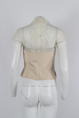 ALEXANDER MCQUEEN LACE AND SILK TOP IT 44 UK 12