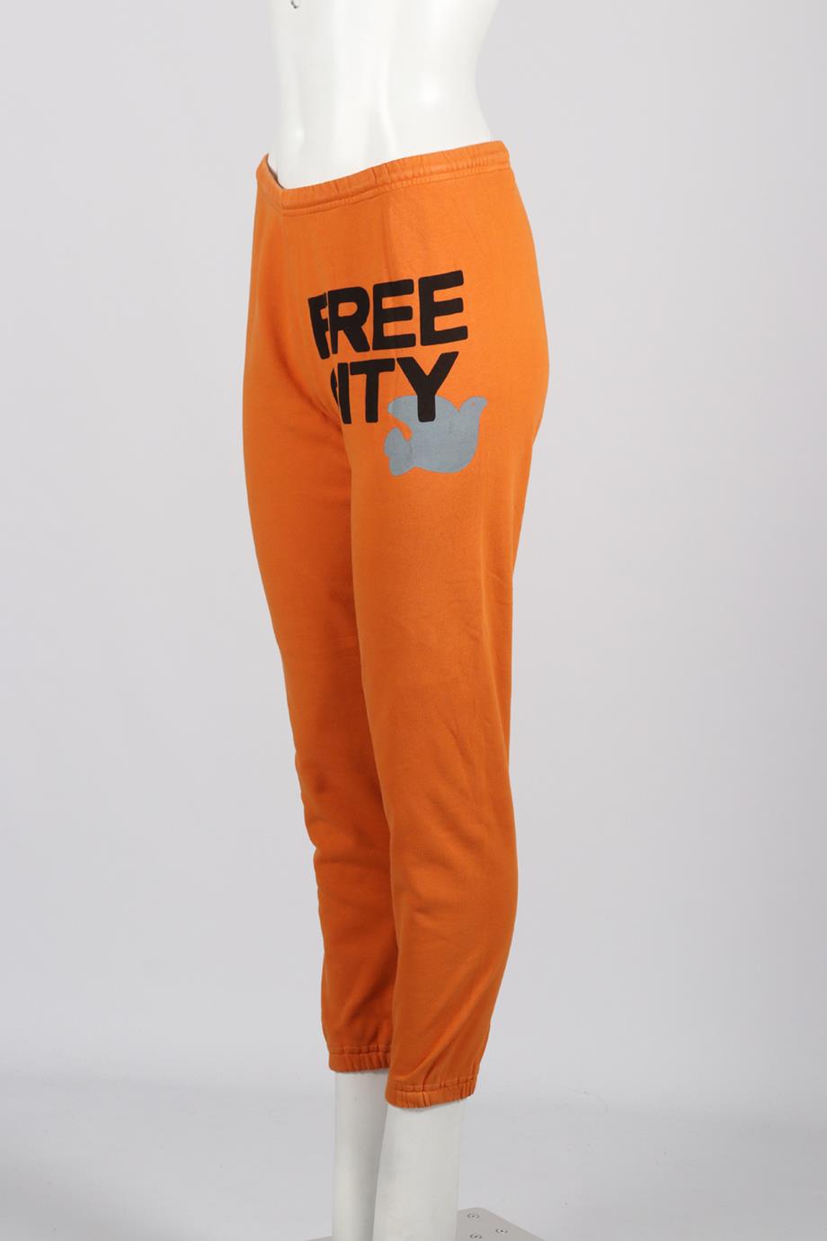 FREE CITY PRINTED COTTON TRACK PANTS SMALL