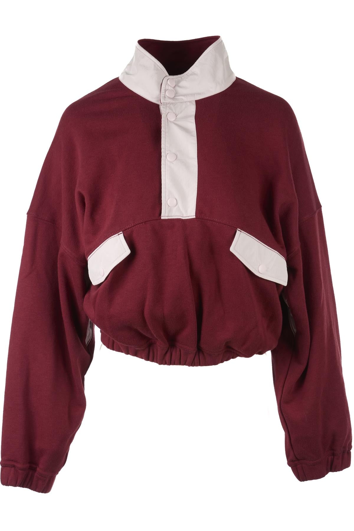 FREE PEOPLE BURGUNDY COTTON SWEATSHIRT XSMALL