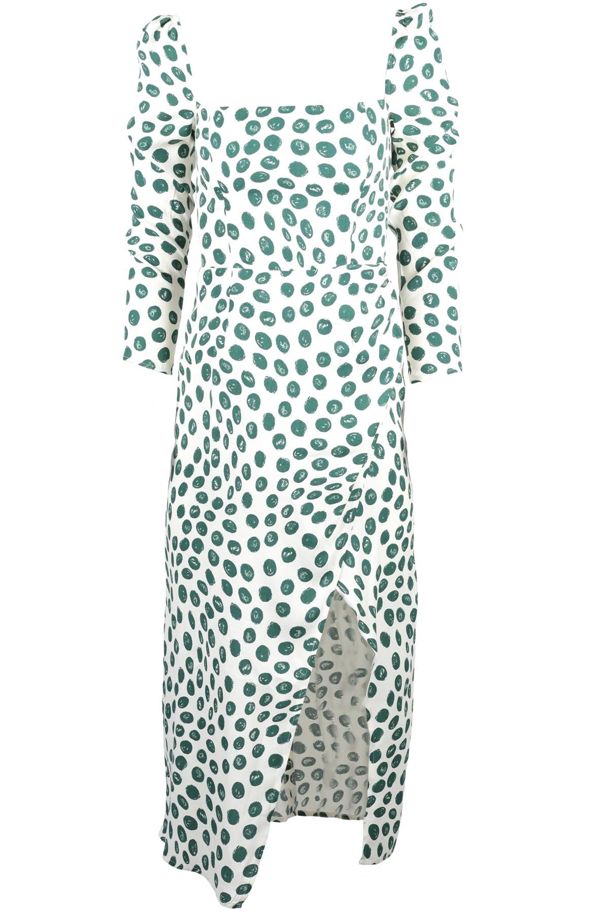 Reformation Green Crepe Midi Dress US 2 UK 6