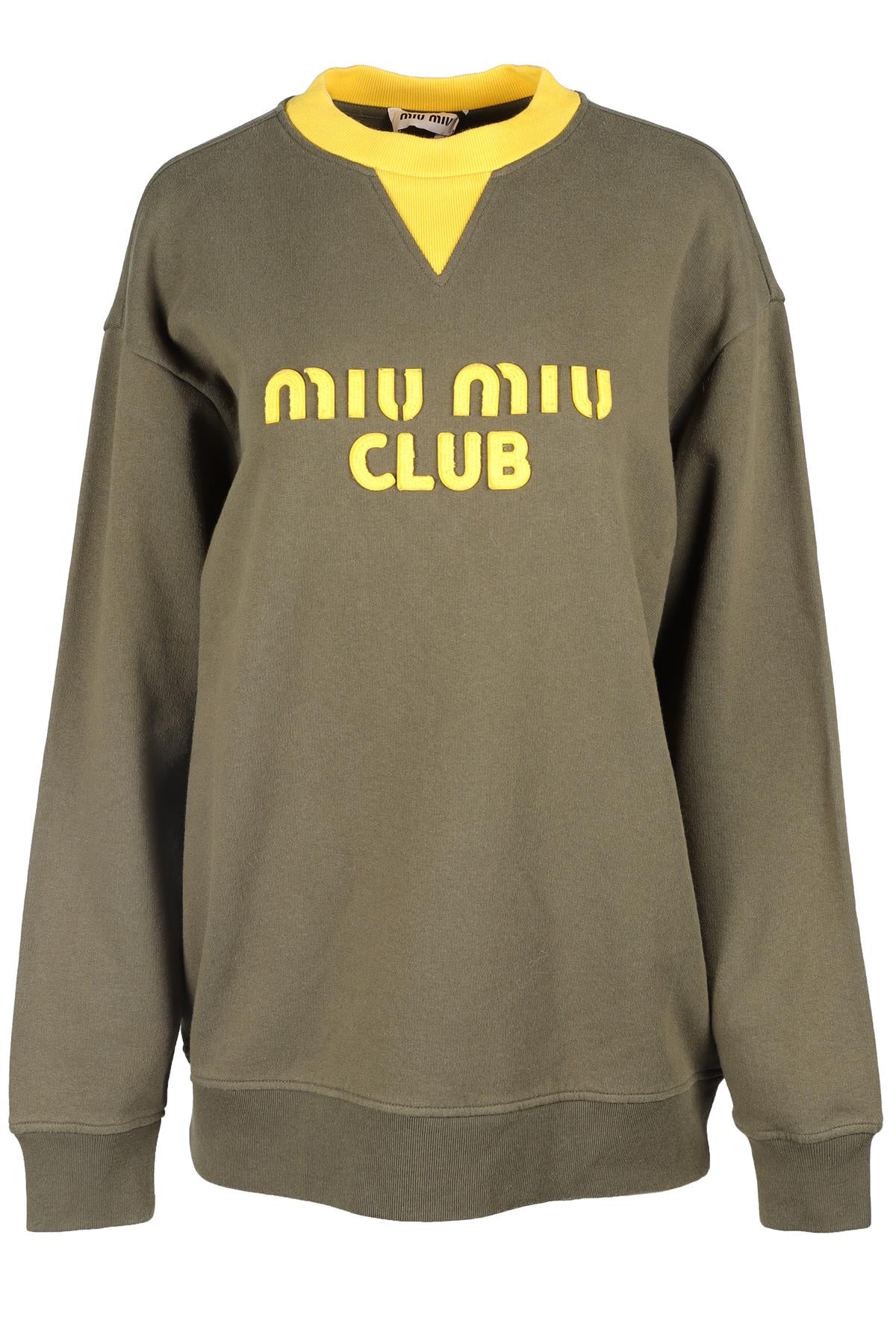 MIU MIU GREEN COTTON SWEATSHIRT SMALL