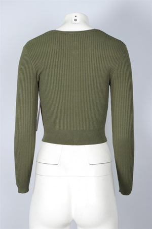 REALISATION PAR GREEN KNIT CARDIGAN XSMALL