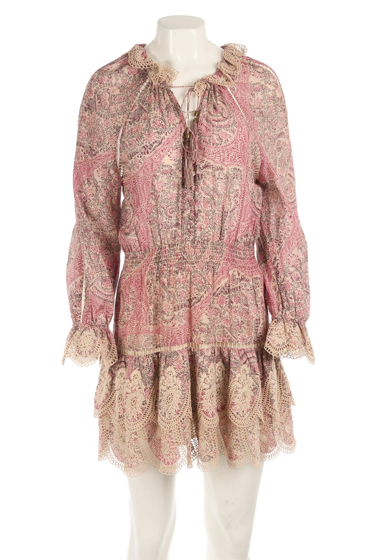 ZIMMERMANN MULTI COTTON MINI DRESS UK 12