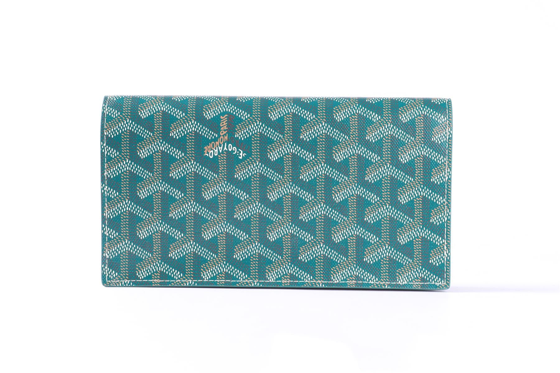 GOYARD GREEN RICHELIEU COATED CANVAS WALLET