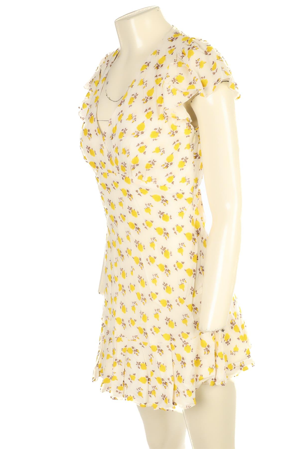FAITHFULL YELLOW SATIN MINI DRESS AU 8 UK 8