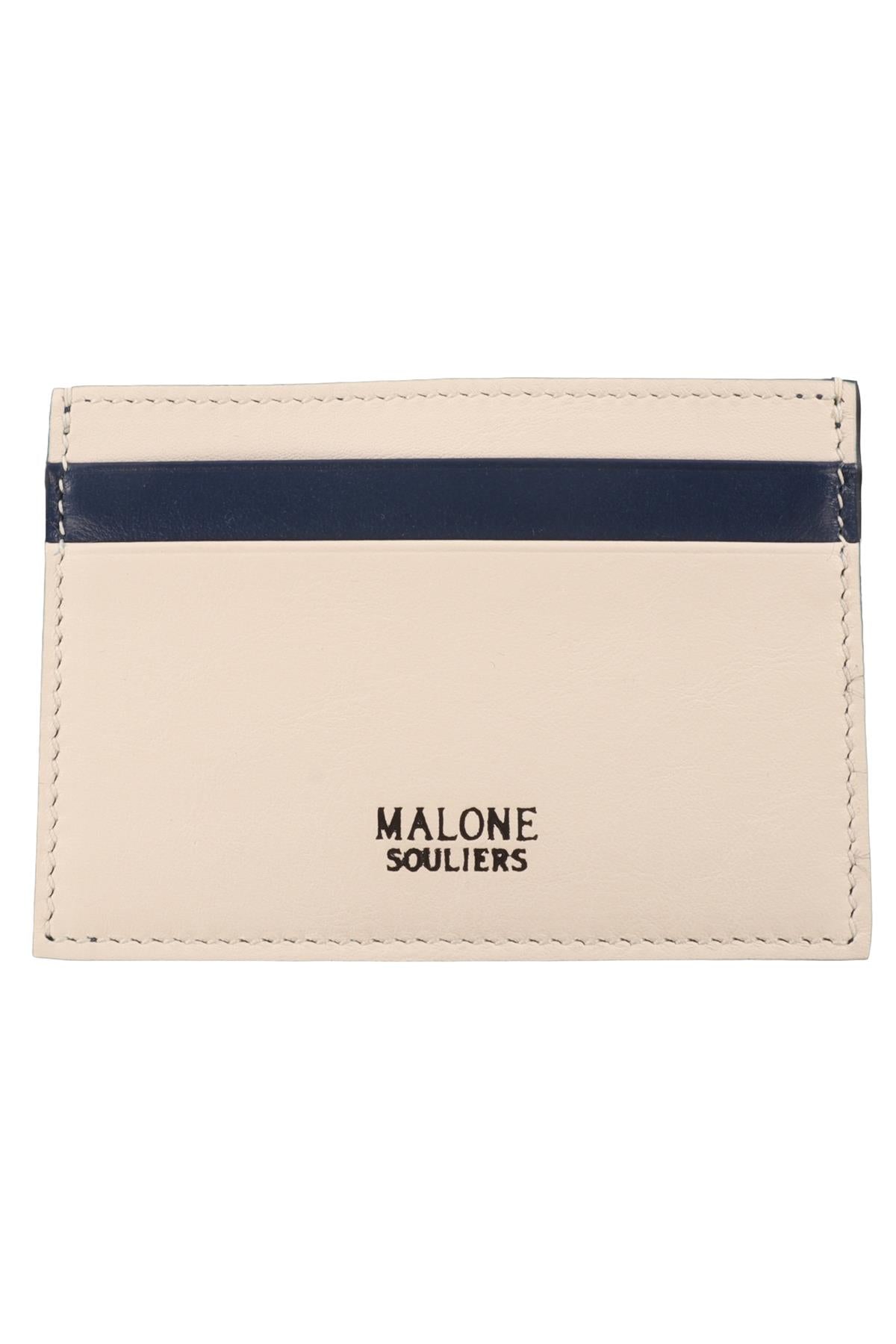 MALONE SOULIERS BLUE LEATHER CARD HOLDER