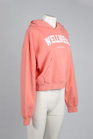 SPORTY & RICH PEACH COTTON HOODIE MEDIUM