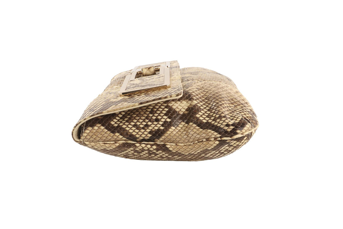 ANYA HINDMARCH BROWN PYTHON CLUTCH
