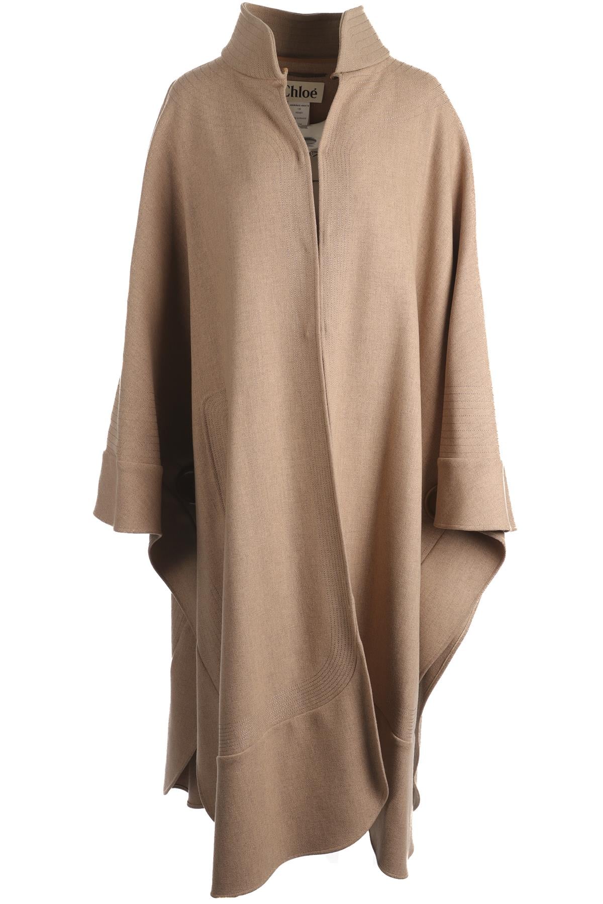 CHLOÉ BEIGE WOOL CAPE FR 34 UK 8