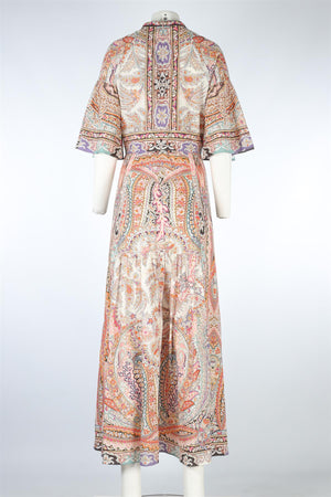ETRO MULTI COTTON MAXI DRESS IT 46 UK 14