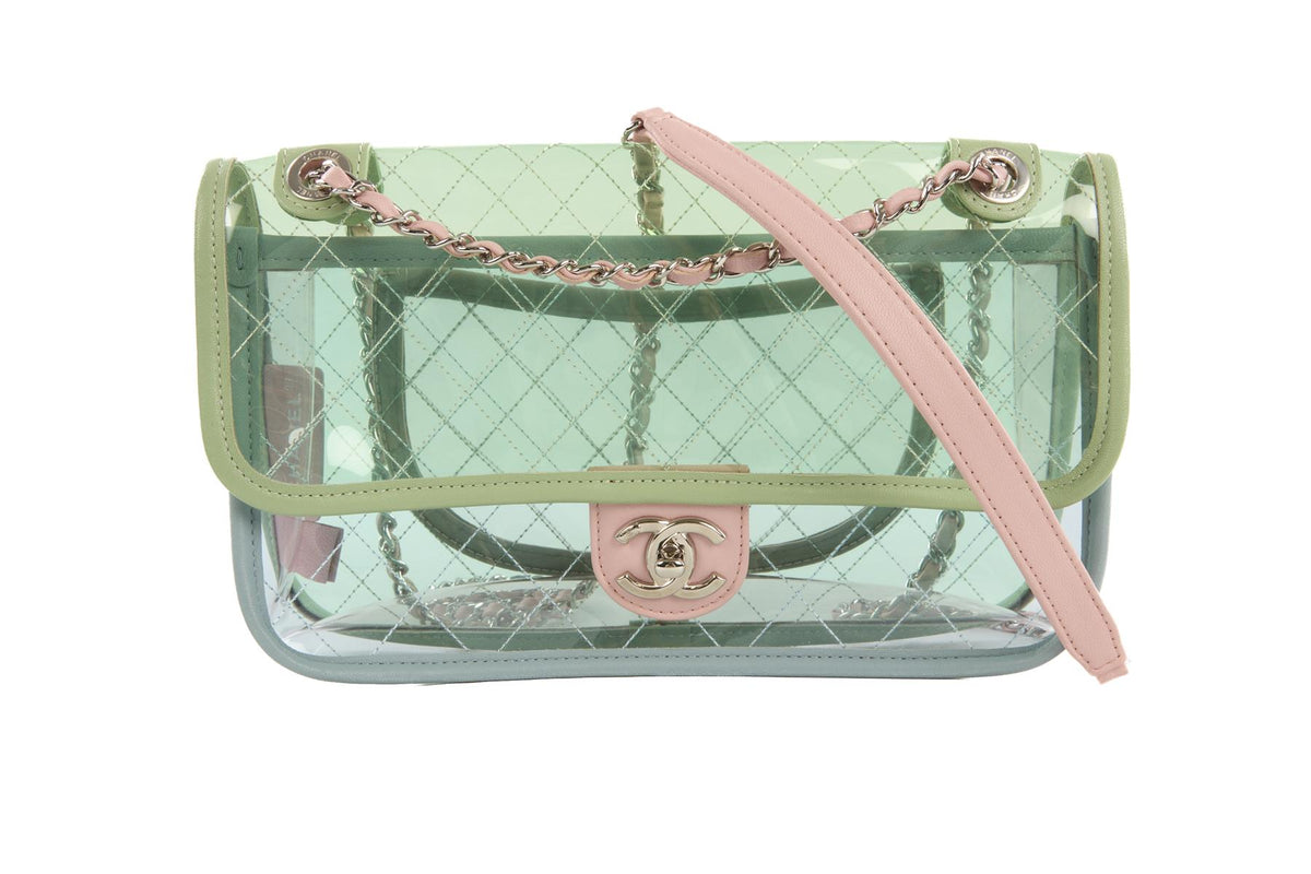CHANEL GREEN 2018 COCO SPLASH FLAP PVC SHOULDER BAG