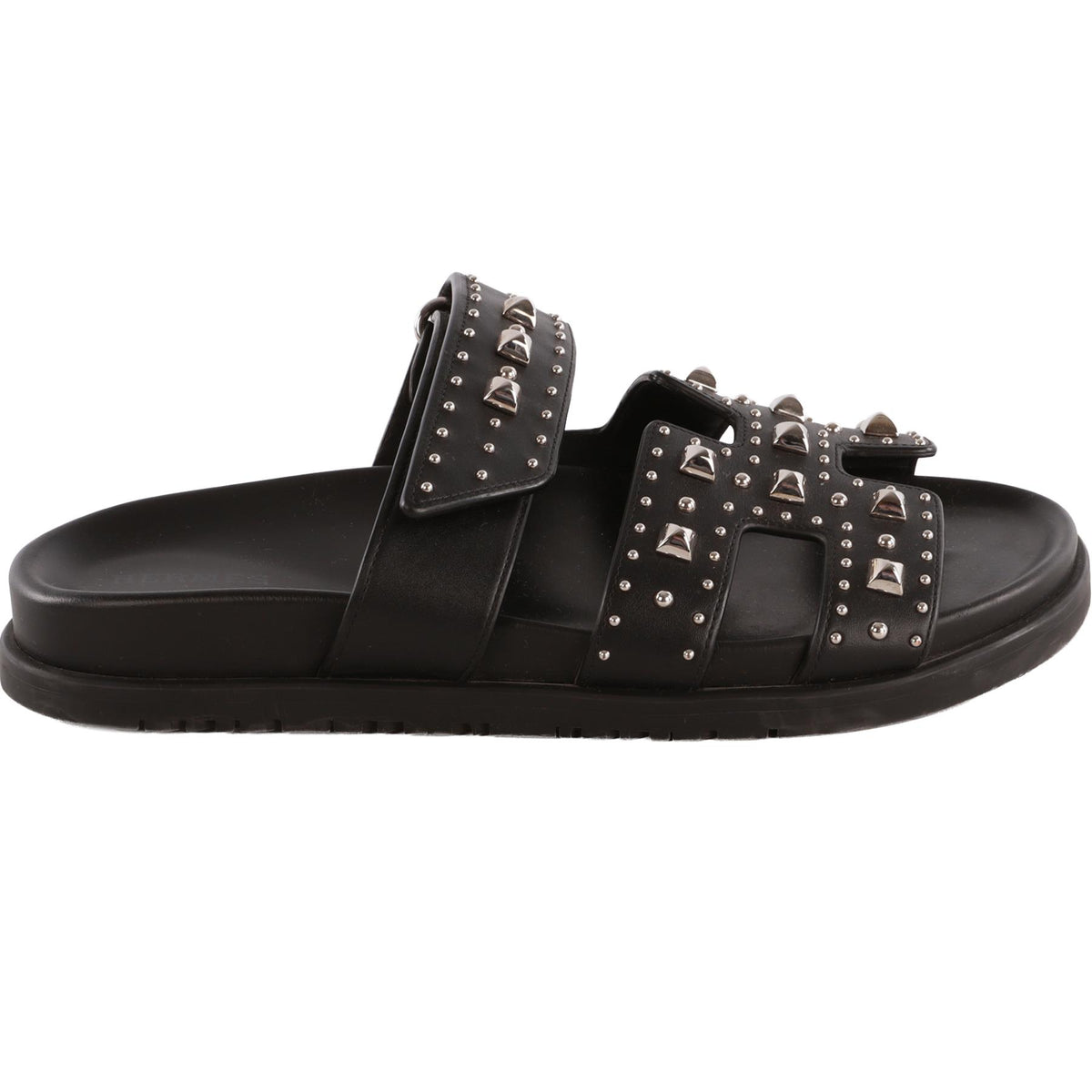 HERMÈS BLACK CHYPRE LEATHER SANDALS EU 36 UK 3 US 6