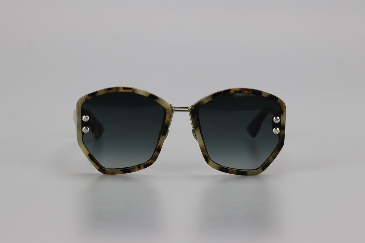 CHRISTIAN DIOR HEXAGON FRAME TORTOISESHELL ACETATE SUNGLASSES