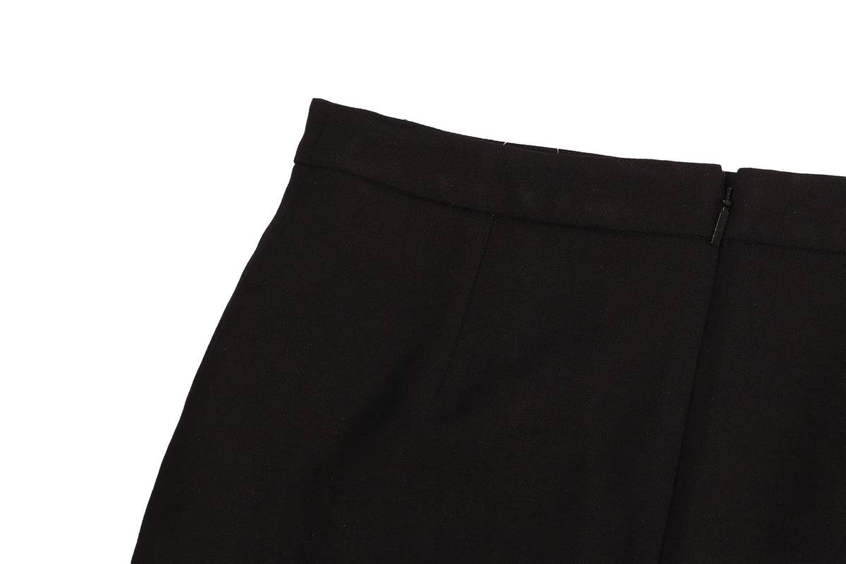 SAINT LAURENT BLACK WOOL MINI SKIRT FR 34 UK 6