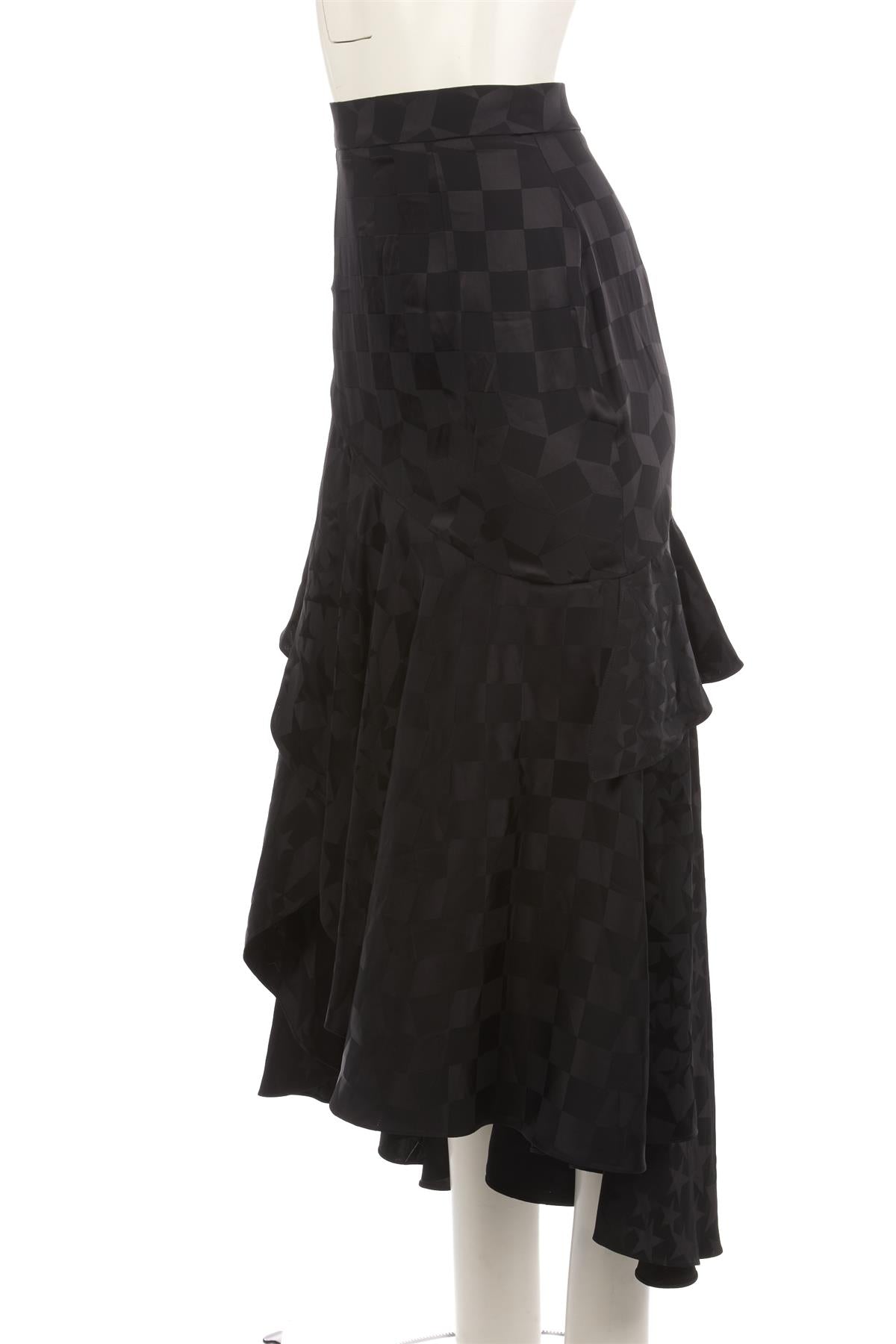 TEMPERLEY LONDON BLACK SATIN MAXI SKIRT UK 8