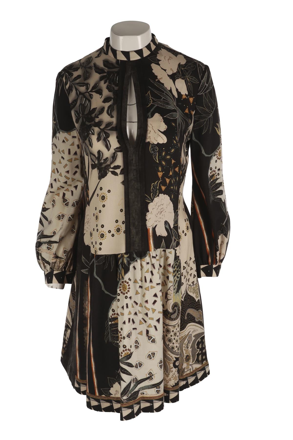 ETRO BLACK WOOL MINI DRESS IT 44 UK 12