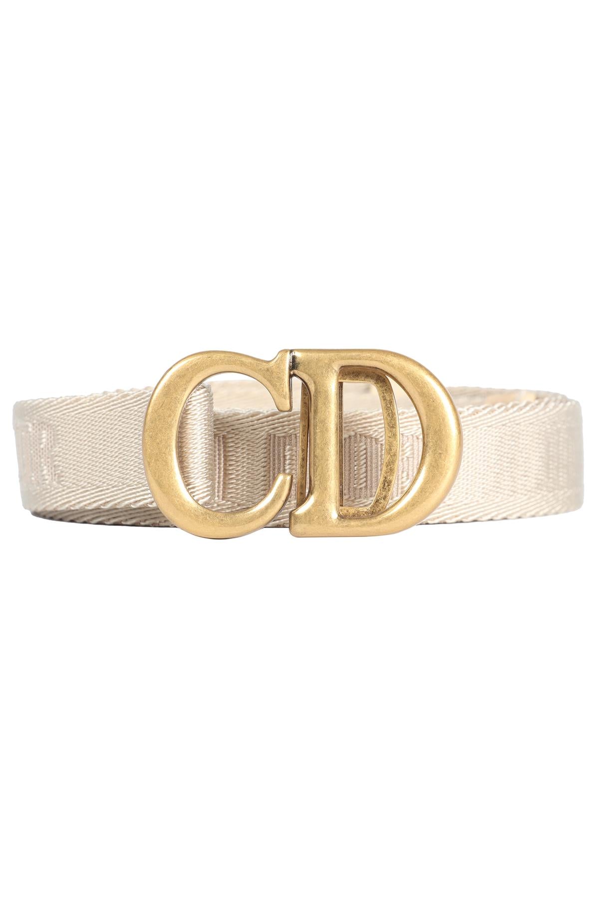 CHRISTIAN DIOR BEIGE CD FABRIC WAIST BELT ONE SIZE