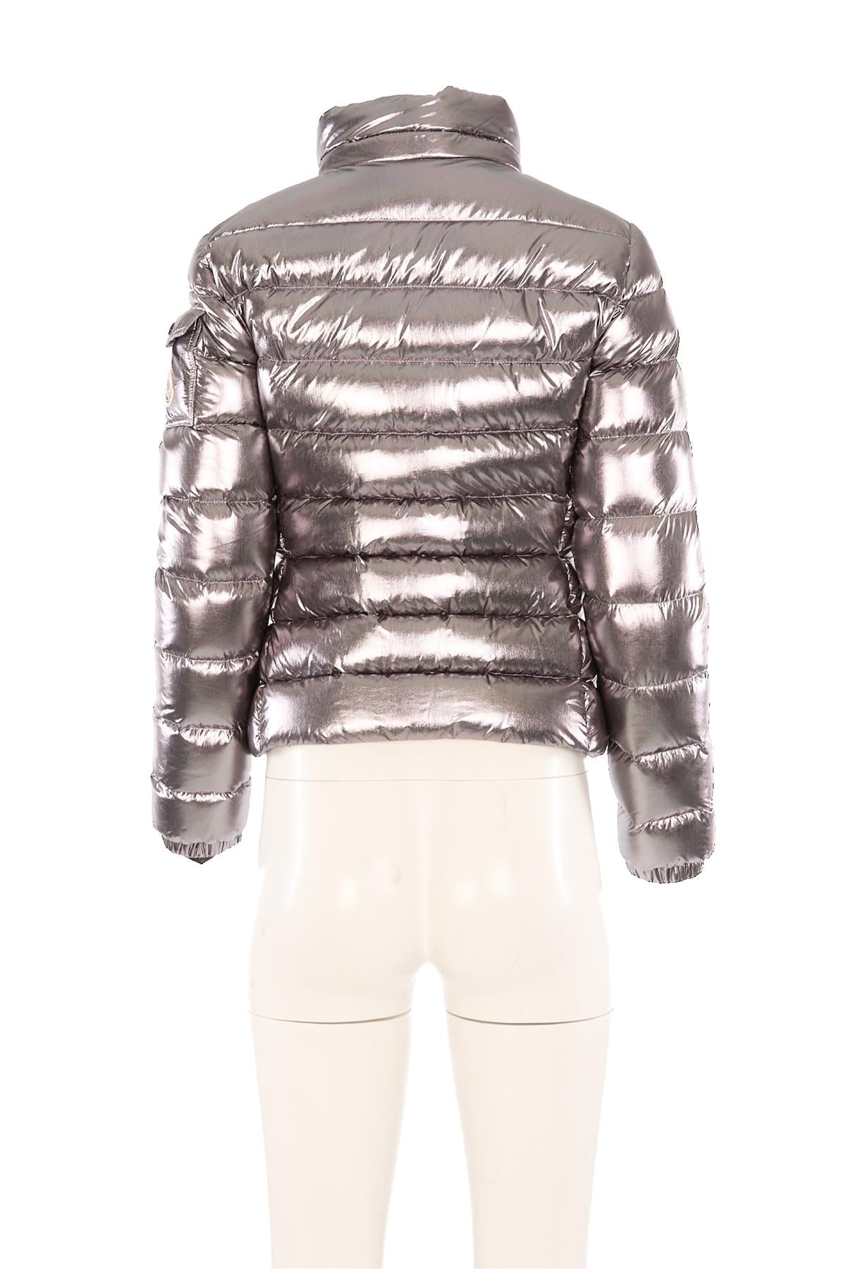 MONCLER SILVER PADDED DOWN JACKET 0 UK 6