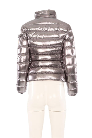 MONCLER SILVER PADDED DOWN JACKET 0 UK 6