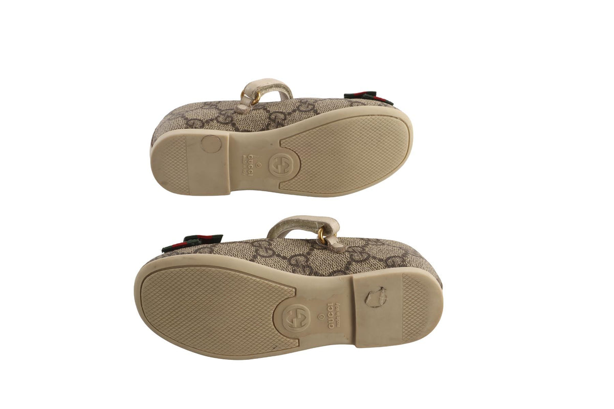 GUCCI BROWN KIDS GIRLS BALLET FLATS EU 28 UK 10 US 11
