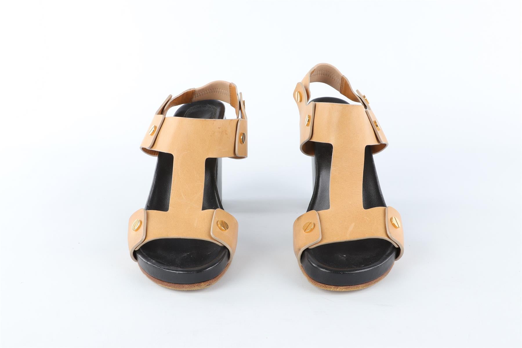 CHLOÉ BEIGE LEATHER SANDALS EU 38 UK 5