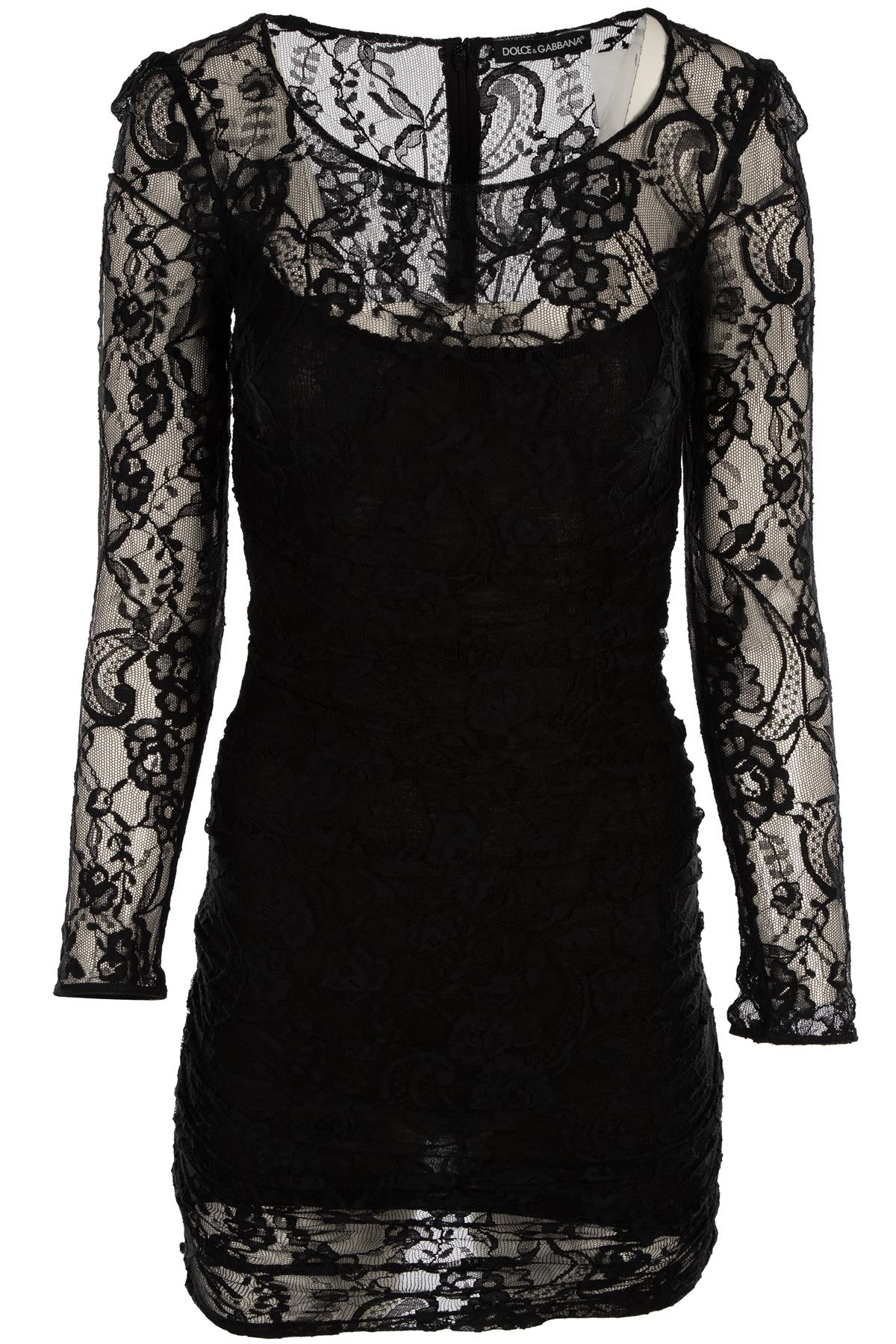 DOLCE & GABBANA BLACK LACE MINI DRESS IT 38 UK 6