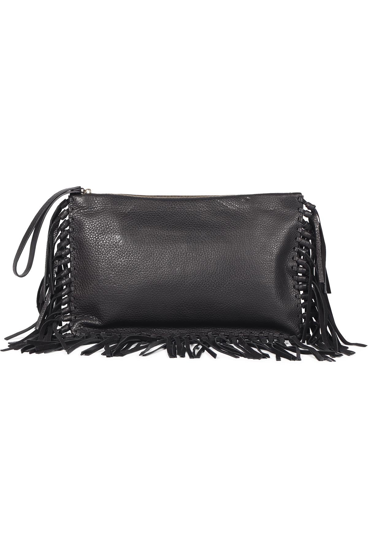 VALENTINO GARAVANI BLACK LEATHER CLUTCH