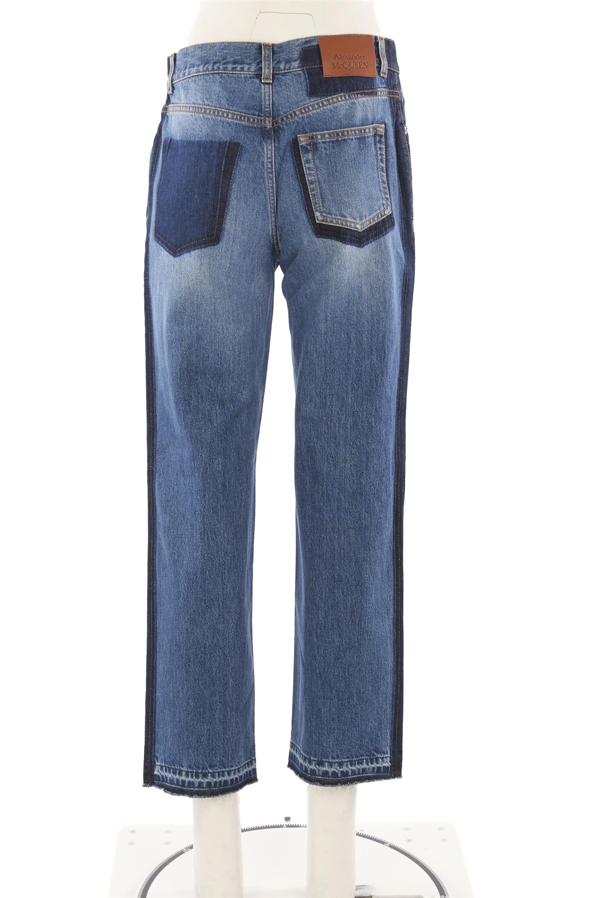 ALEXANDER MCQUEEN BLUE HIGH RISE STRAIGHT LEG JEANS W29 UK 10-12
