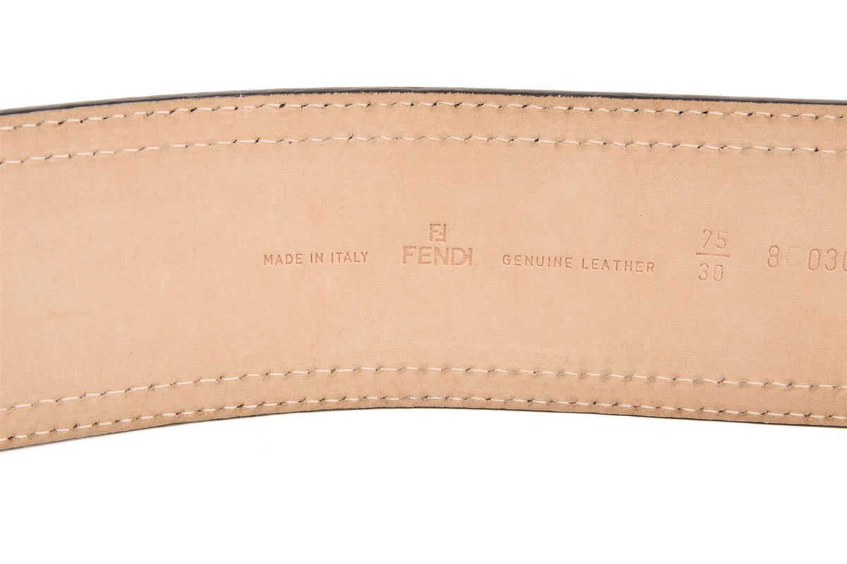 FENDI BLACK PATENT LEATHER WAIST BELT 75CM