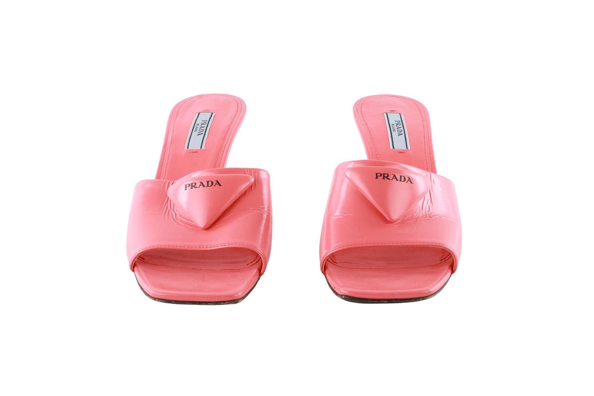 PRADA PINK LEATHER MULES EU 38 UK 5 US 8