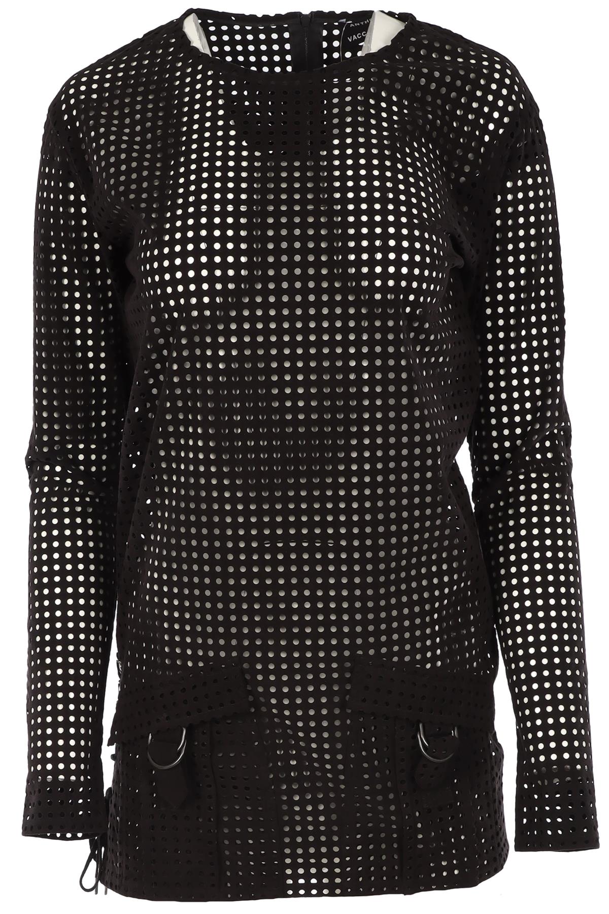 ANTHONY VACCARELLO BLACK FAUX SUEDE MINI DRESS FR 34 UK 6