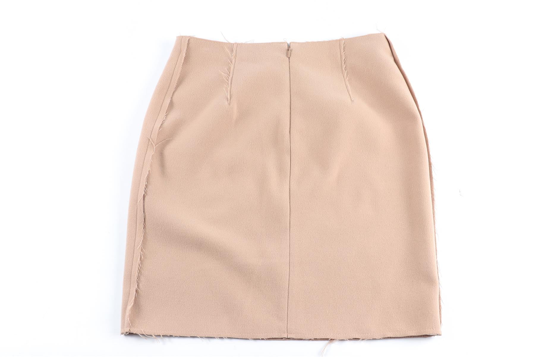 16ARLINGTON TAN FELT MINI SKIRT US 2 UK 6