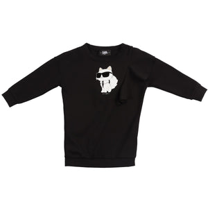 KARL LARGERFIELD BLACK KIDS GIRLS COTTON SWEATSHIRT 4 YEARS