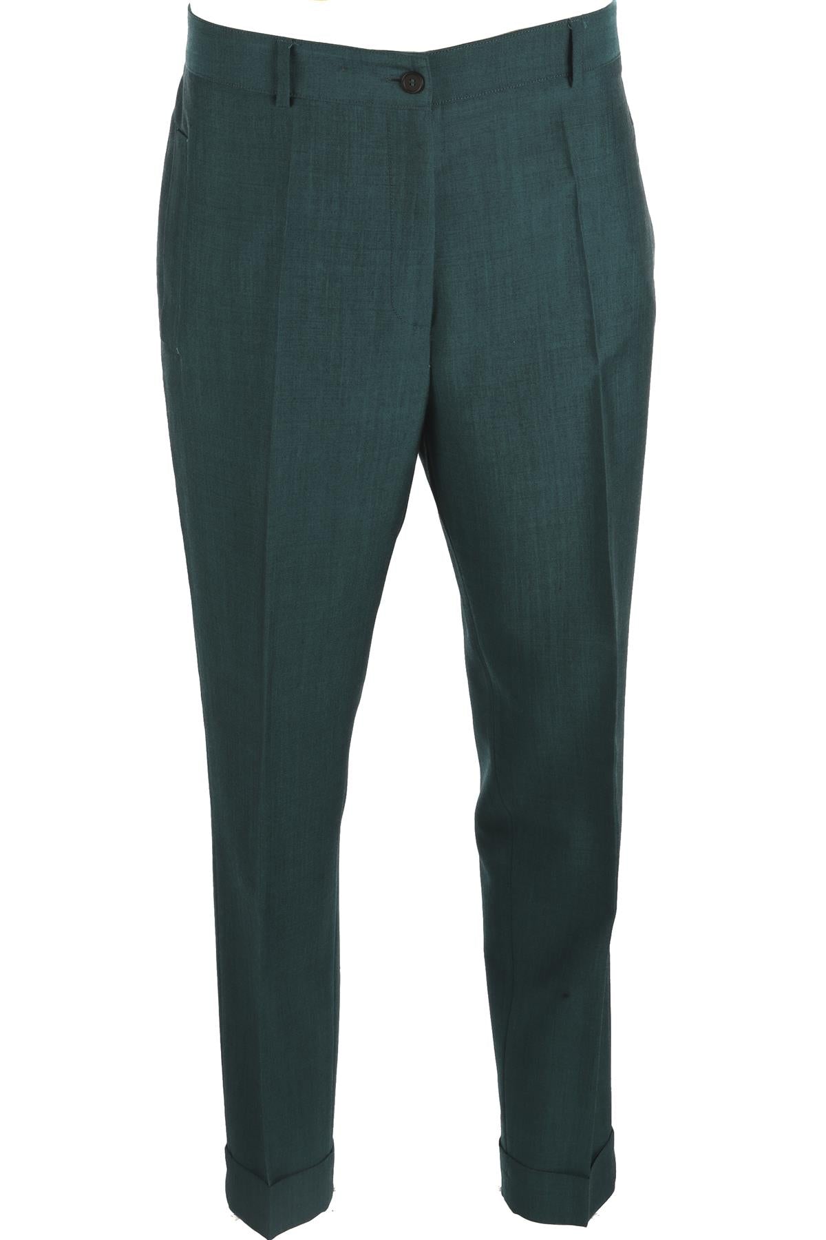 BOTTEGA VENETA BLUE WOOL TAPERED LEG PANTS IT 44 UK 12