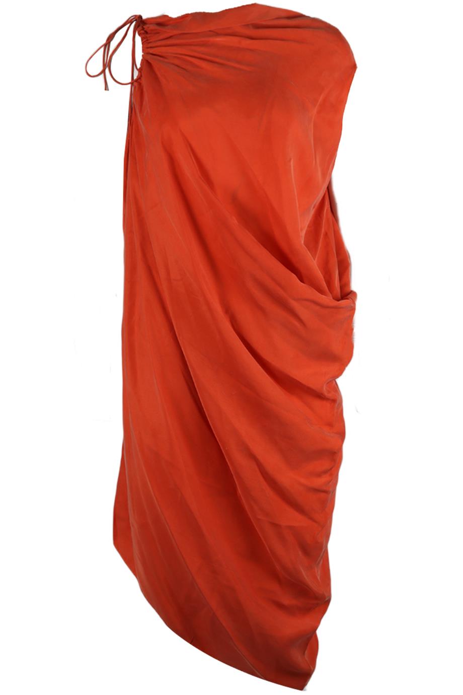 LANVIN DRAPED SATIN MINI DRESS FR 38 UK 10