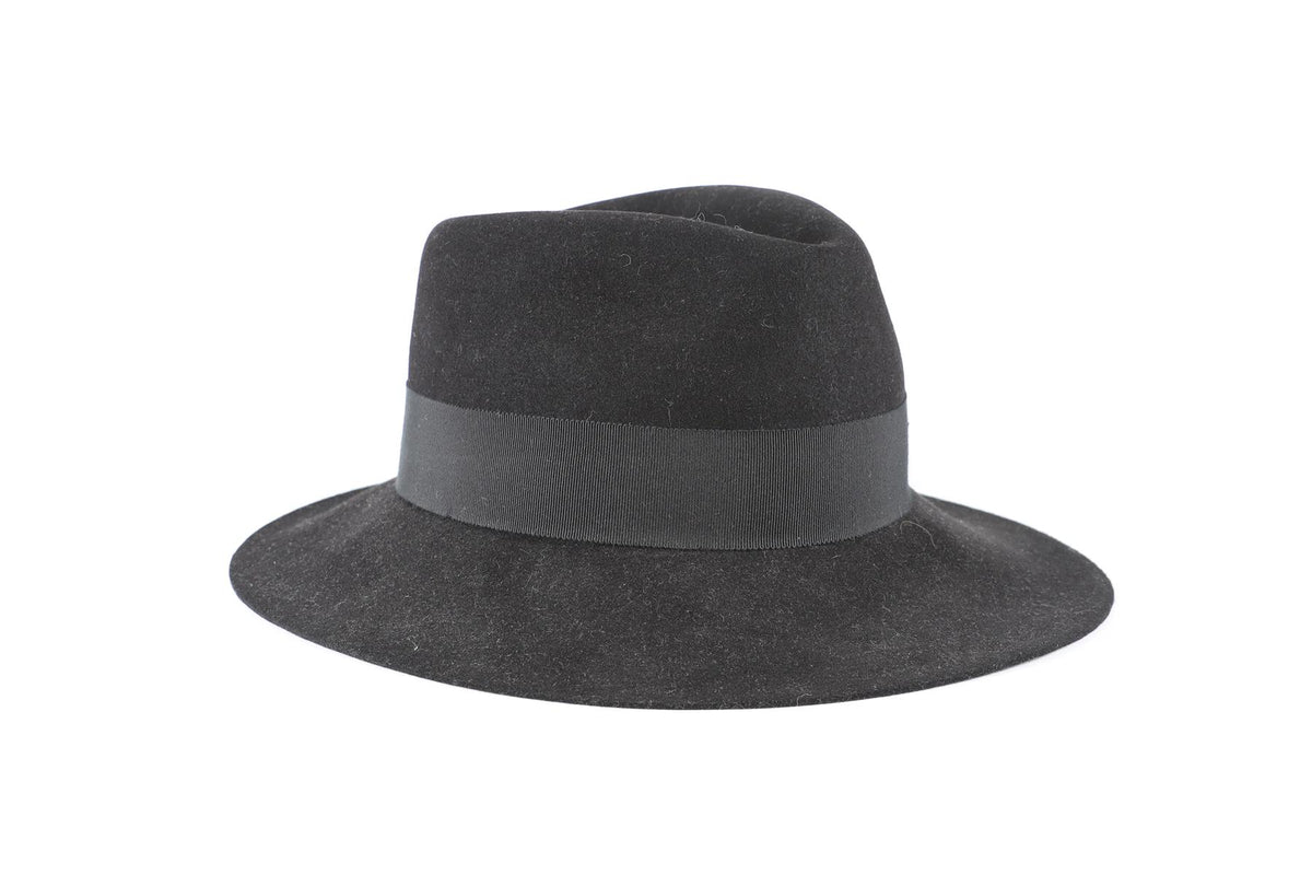 MAISON MICHEL BLACK WOOL HAT MEDIUM