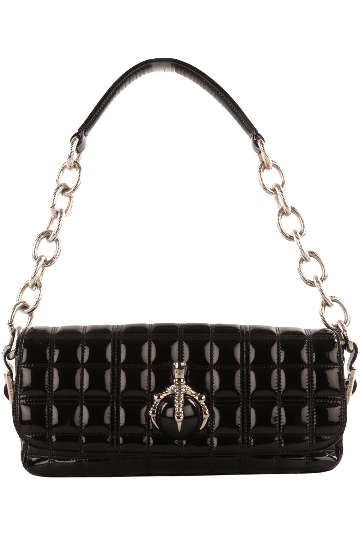 QUENTIN MACKAY BLACK PATENT LEATHER SHOULDER BAG