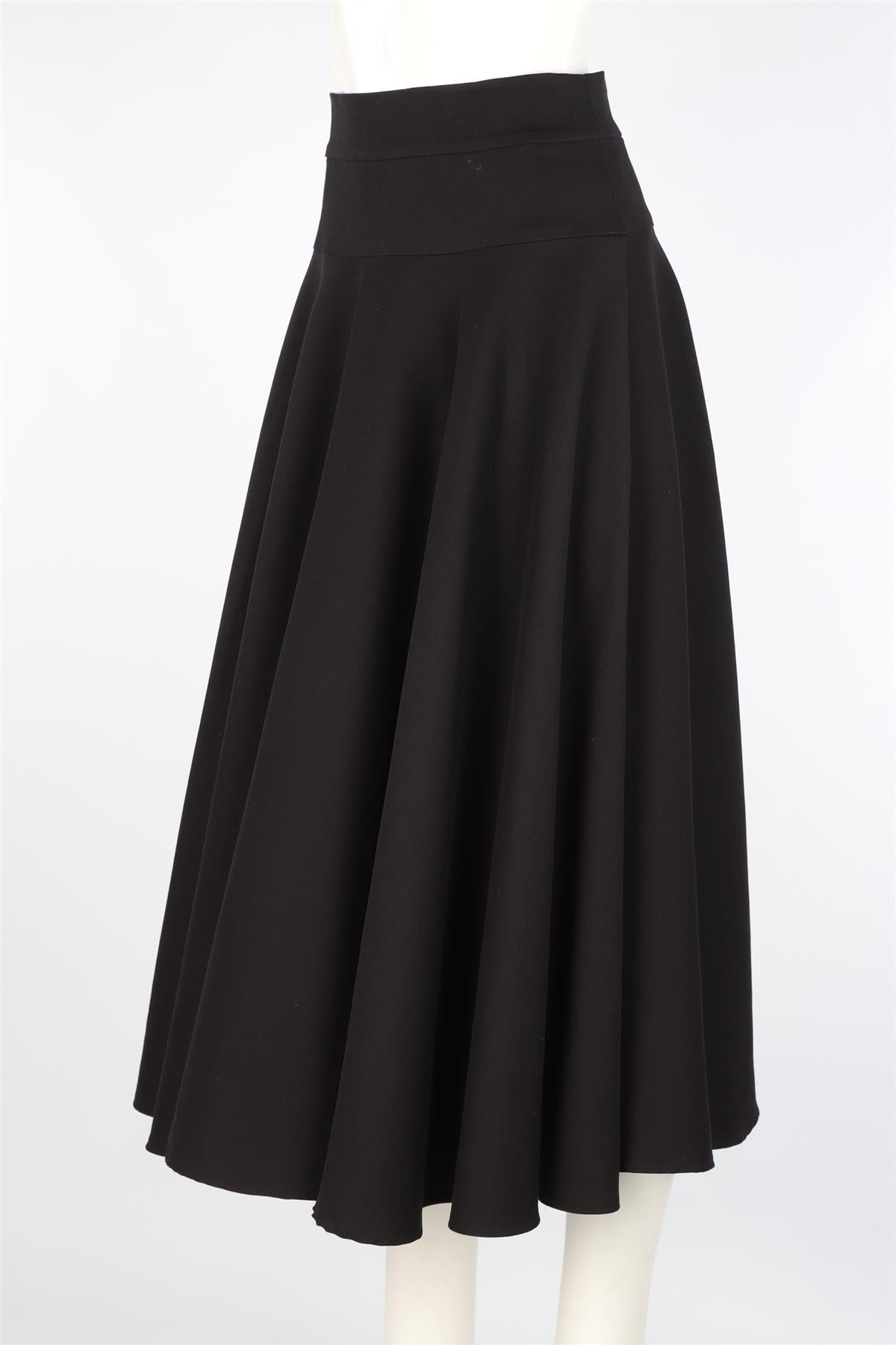 ESCADA BLACK WOOL MAXI SKIRT IT 36 UK 4